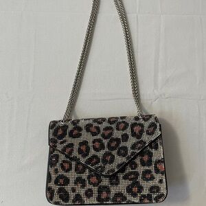 Leopard Print Chain Strap Bag